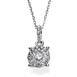 0.50 Cts. 14K White Gold Diamond Invisible Set Pendant